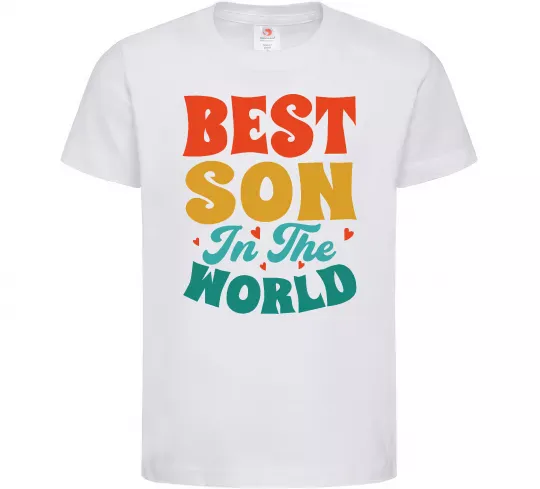 Детская футболка Best son in the world colors Белый фото