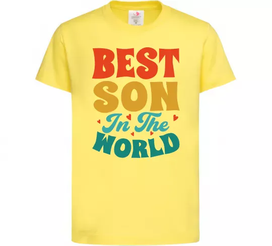 Детская футболка Best son in the world colors Лимонный фото