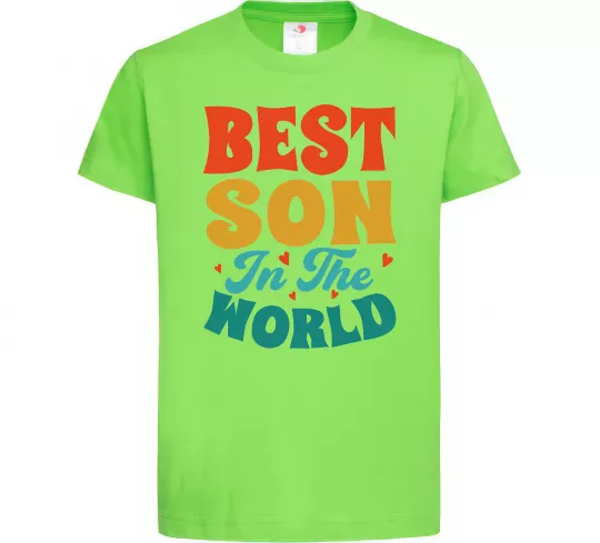 Детская футболка Best son in the world colors Лаймовый фото