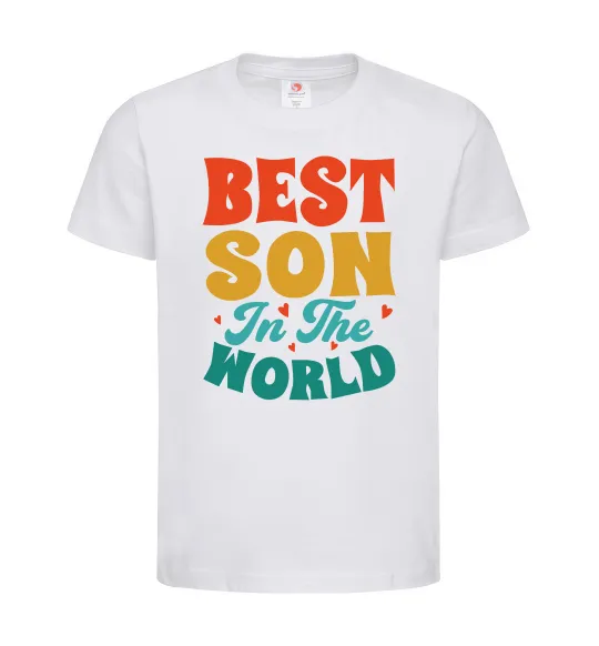 Дитяча футболка Best son in the world colors Білий фото