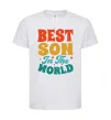 Дитяча футболка Best son in the world colors Білий фото