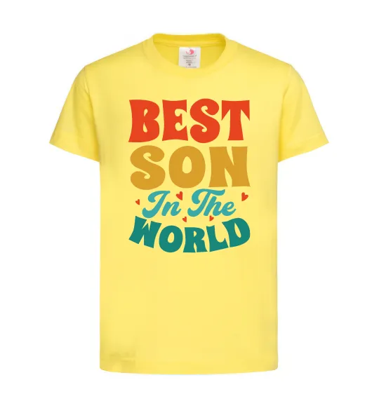 Дитяча футболка Best son in the world colors Лимонний фото