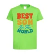 Дитяча футболка Best son in the world colors Лаймовий фото