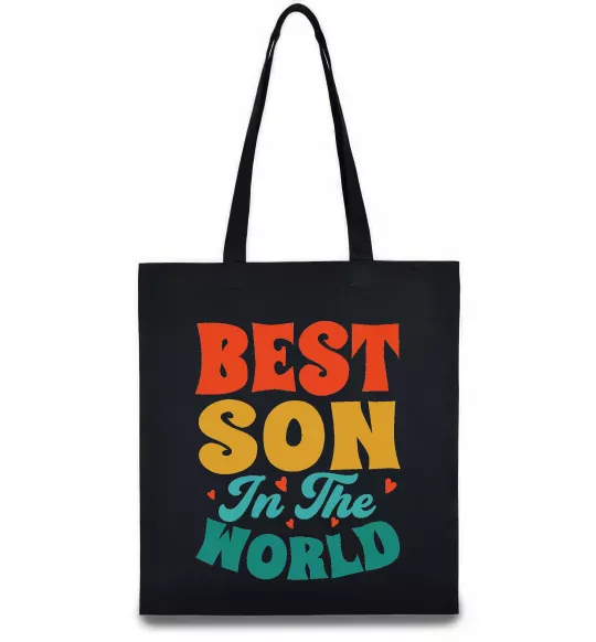 Еко-сумка Best son in the world colors Чорний фото