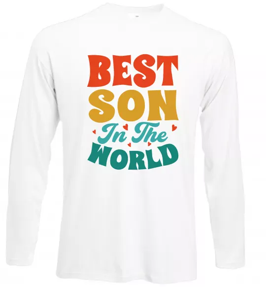 Лонгслів Best son in the world colors Білий фото
