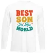 Лонгслів Best son in the world colors Білий фото