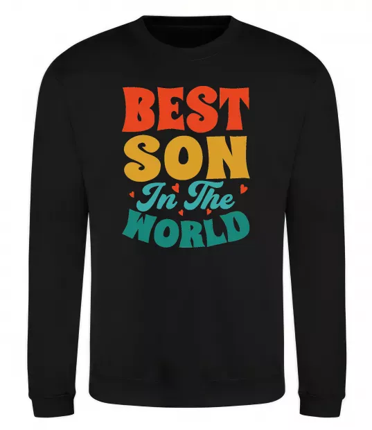 Світшот Best son in the world colors Чорний фото