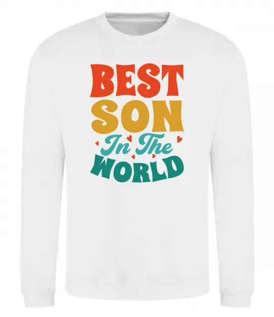 Світшот Best son in the world colors Білий фото