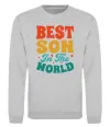 Світшот Best son in the world colors Сірий меланж фото