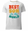 Чоловіча преміум футболка Best son in the world colors Білий фото