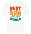 Футболка Оверсайз Best son in the world colors Білий фото