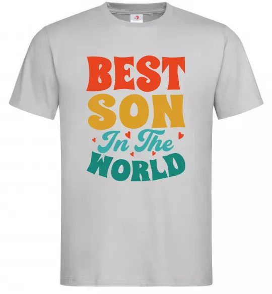 Чоловіча футболка Best son in the world colors Сірий фото