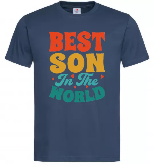 Чоловіча футболка Best son in the world colors Темно-синій фото