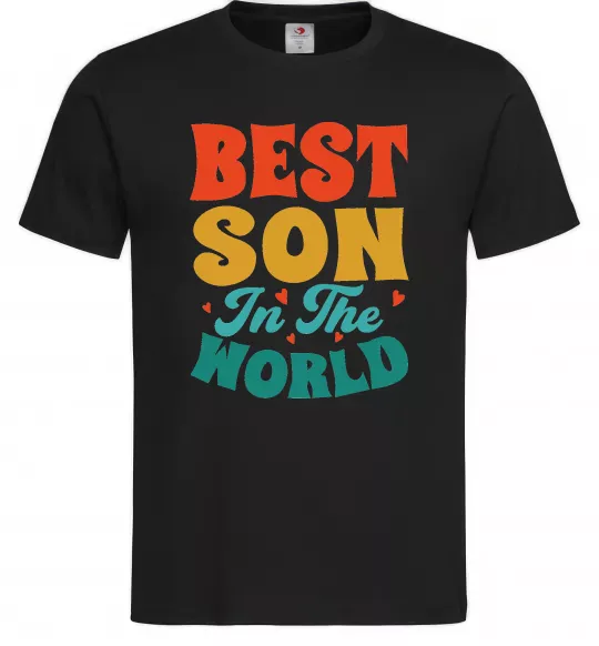 Чоловіча футболка Best son in the world colors Чорний фото