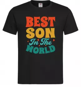 Мужская футболка Best son in the world colors Черный фото