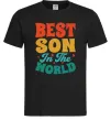 Чоловіча футболка Best son in the world colors Чорний фото