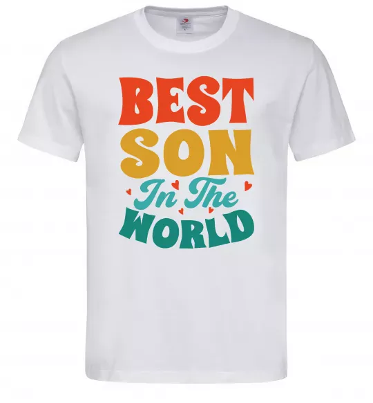 Чоловіча футболка Best son in the world colors Білий фото