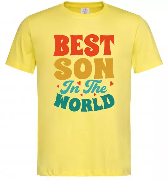 Чоловіча футболка Best son in the world colors Лимонний фото