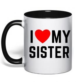 Чашка з кольоровою ручкою I love my sister