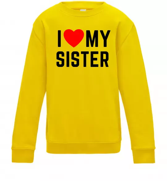Детский Свитшот I love my sister Солнечно желтый фото