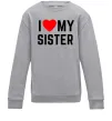 Детский Свитшот I love my sister Серый меланж фото