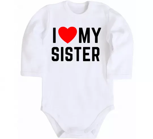 Детский боди I love my sister Белый фото