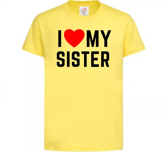 Детская футболка I love my sister Лимонный фото