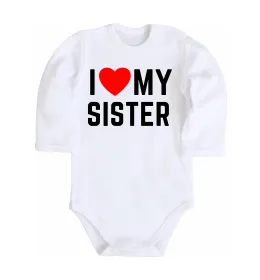 Детский боди I love my sister Белый фото