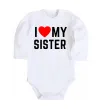 Дитячий бодік I love my sister Білий фото