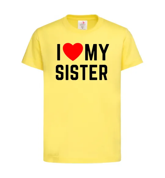 Детская футболка I love my sister Лимонный фото