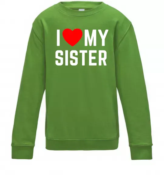 Детский Свитшот I love my sister Лаймовый фото