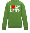 Детский Свитшот I love my sister Лаймовый фото
