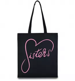 Еко-сумка Sisters серце Чорний фото