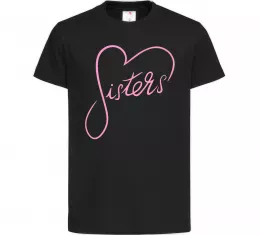 Детская футболка Sisters серце Черный фото