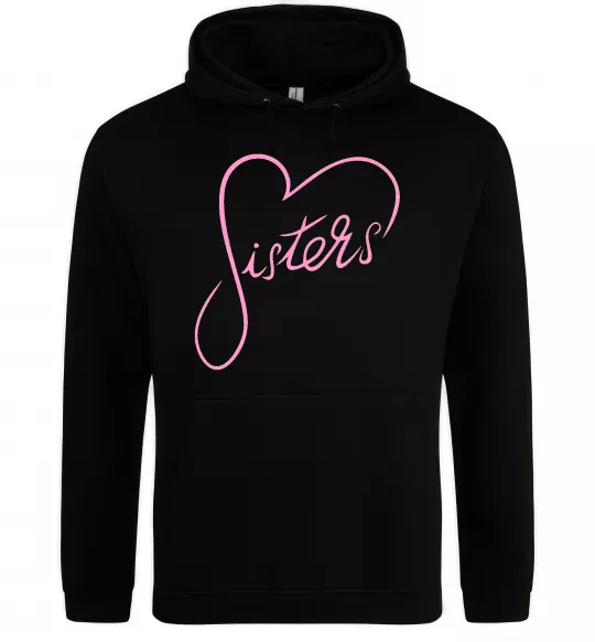 Жіноча толстовка (худі) Sisters серце Чорний фото