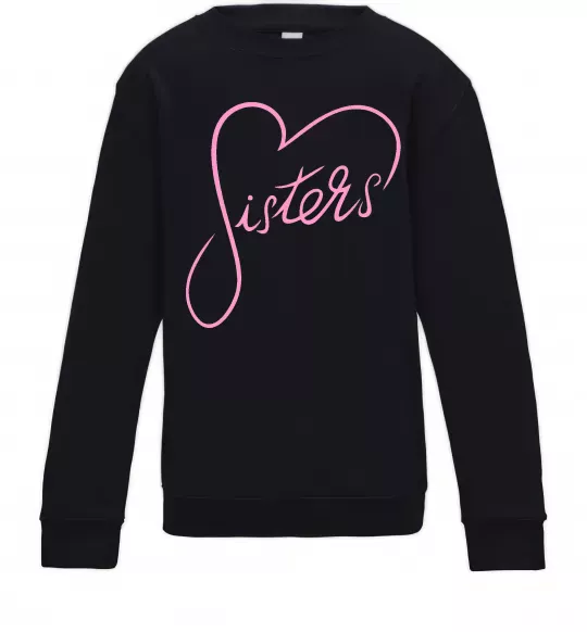 Дитячий світшот Sisters серце Чорний фото