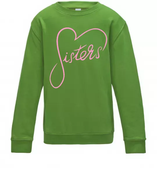 Дитячий світшот Sisters серце Лаймовий фото