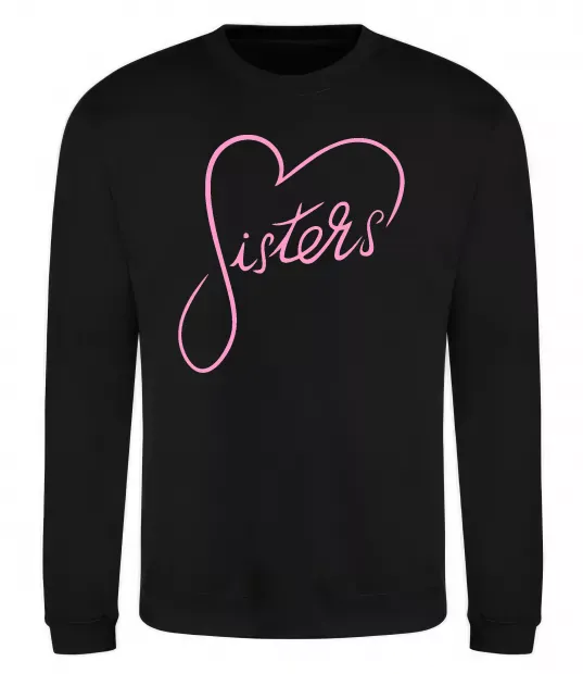 Свитшот Sisters серце Черный фото