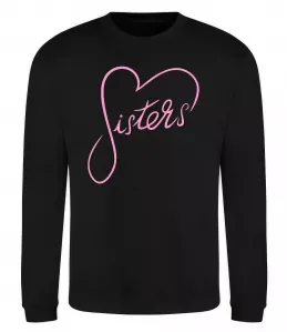 Свитшот Sisters серце Черный фото