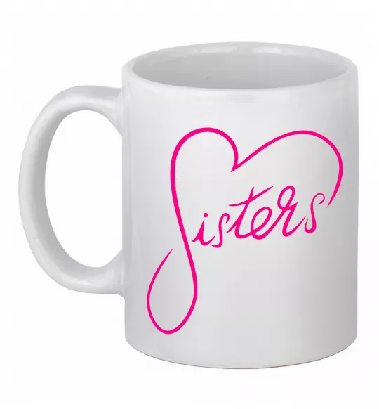Чашка керамічна Sisters серце Білий фото