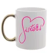 Чашка з кольоровою ручкою Sisters серце Золото фото
