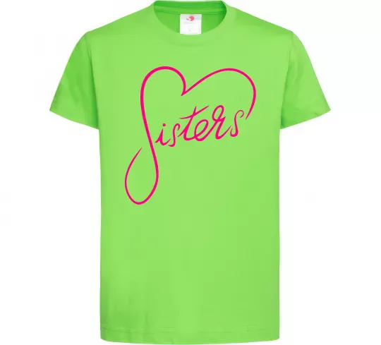 Детская футболка Sisters серце Лаймовый фото