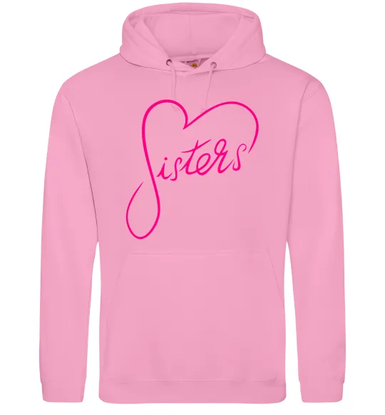 Женская толстовка (худи) Sisters серце Розовый фото