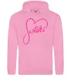 Женская толстовка (худи) Sisters серце Розовый фото