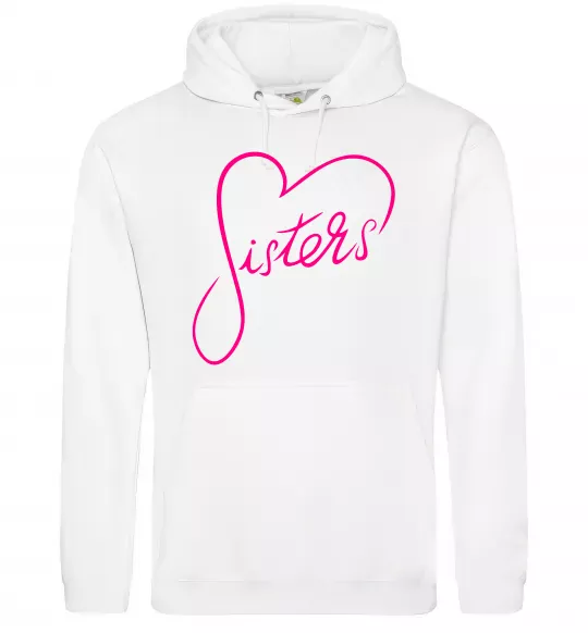 Жіноча толстовка (худі) Sisters серце Білий фото