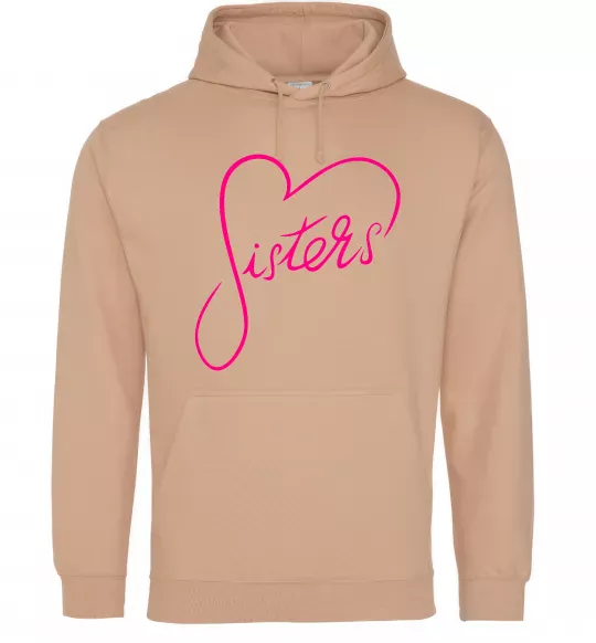 Жіноча толстовка (худі) Sisters серце Пісочний фото