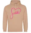 Жіноча толстовка (худі) Sisters серце Пісочний фото