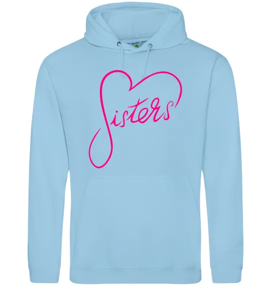Женская толстовка (худи) Sisters серце Голубой фото