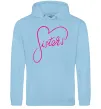 Женская толстовка (худи) Sisters серце Голубой фото