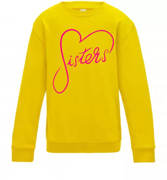 Дитячий світшот Sisters серце Сонячно жовтий фото